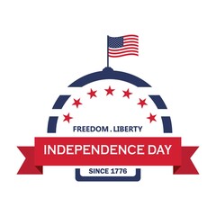 Poster - US independence day label