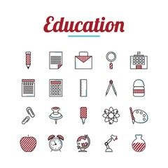 Poster - Education icons set