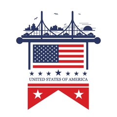 Sticker - Usa label