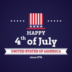 Canvas Print - Happy fourth of july design