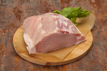 Raw pork meat piece for cooking