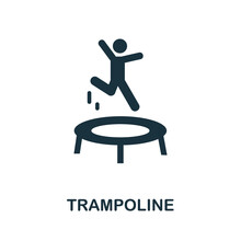 Trampoline Icon. Simple Element From Amusement Park Collection. Creative Trampoline Icon For Web Design, Templates, Infographics And More