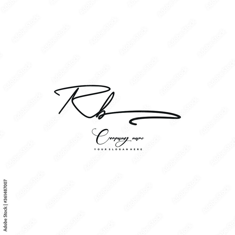 RB initials signature logo. Handwriting logo vector templates. Hand ...