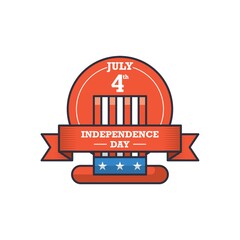 Canvas Print - Independence day label