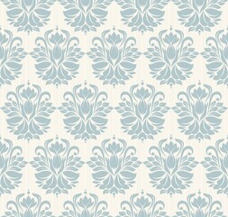  Seamless damask wallpaper. Seamless vintage pattern in Victorian style . Hand drawn floral pattern. Vector illustration	
