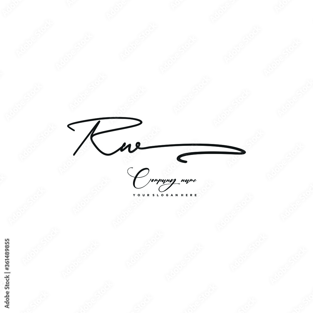 Rw Signature Example RW initials signature logo. Handwriting logo vector templates. Hand ...