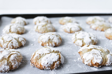 Vegan chewy amaretti cookies