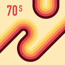70s, 1970 Abstract Vector Stock Retro Lines Background. Vector Illustration.