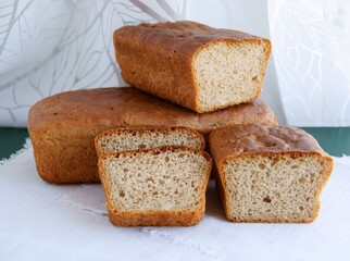 tasty hhomemade loaf of bread close up