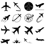 Fototapeta  - Plane icon vector set. aviation illustration sign collection. travel symbol. aircraft logo.