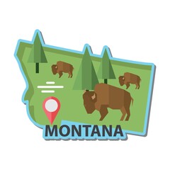 Poster - Map of montana state