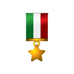 Canvas Print - Italy flag medal