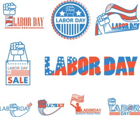 Wall Mural - Labor day icons