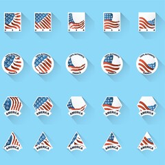 Canvas Print - Set of american stickers icons