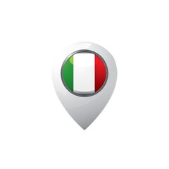 Poster - Italy flag map pointer