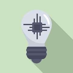 Sticker - Ai processor bulb icon. Flat illustration of ai processor bulb vector icon for web design