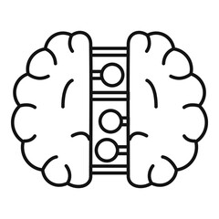 Sticker - Future binary brain icon. Outline future binary brain vector icon for web design isolated on white background