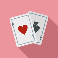 Wall Mural - Video game playing cards icon. Flat illustration of video game playing cards vector icon for web design