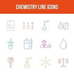 Canvas Print - Unique chemistry vector line icon set