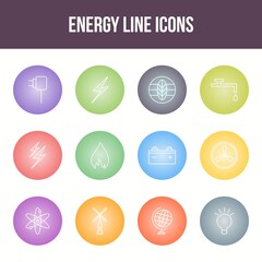 Canvas Print - Unique energy vector line icon set