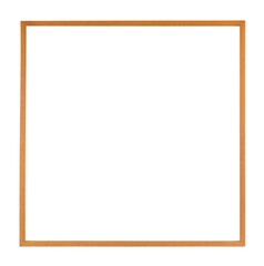 Wall Mural - Thin square wooden brown frame for painting or picture isolated on a white background
