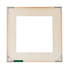 Canvas Print - Beige frame with metal borders for painting or picture isolated on a white background