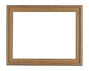 Sticker - Old square wooden frame for painting or picture isolated on a white background