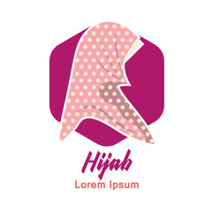 hijab logo with text space for your slogan tag line, vector illustration