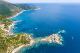 Fototapeta  - aerial view of the marine coast of Monte Argentario in the Tuscan Maremma