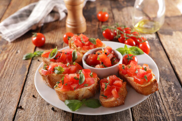 Sticker - bruschettas with tomato and basil