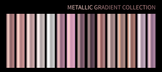 Wall Mural - Metallic rose gold vector gradient, bronze, pastel peach pink colorful palette