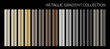 Metallic gold, bronze, silver gradient vector colorful palette and texture set