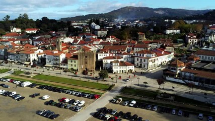 Wall Mural - Spain. Aerial drone view in village of Spain. 4k Video