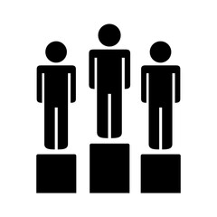 Canvas Print - businessmen teamwork figures in podium silhouette style icon