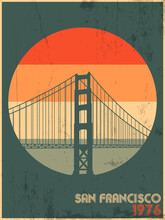 Golden Gates Bridge San Francisco 1976 Original Poster 
