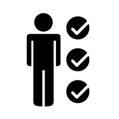 Sticker - businessman figure with checklist silhouette style icon