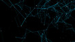 Digital plexus of glowing lines and dots. Abstract background. 3D rendering. Network or connection. Vector illustration