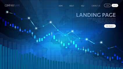 Financial stock market graph on stock market investment trading, Bullish point, Bearish point. trend of graph for business idea and all art work design. vector illustration.