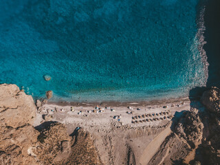 The beach in the south of Crete is clear water