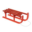 Realistic 3d Detailed Classic Wooden Sled. Vector
