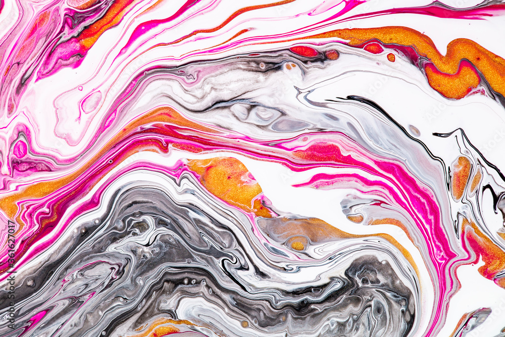 Fluid art texture. Abstract background with mixing paint effect. Liquid ...