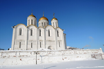 Architecture of Vladimir city, Russia. Assumption church, Famous landmark.	