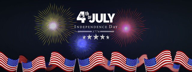 Wall Mural - Patriotic background for fourth of july united states of america independence day