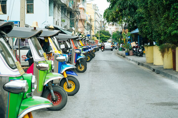 tuktuk thailand at train station thailand. 15 dec 2018 - image