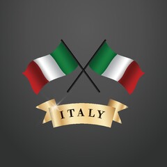 Wall Mural - Crossed Italian flags