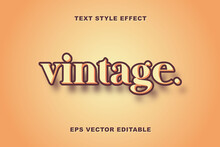 Vintage Brown Color Editable Text Effect Or Text Style Premium Vector