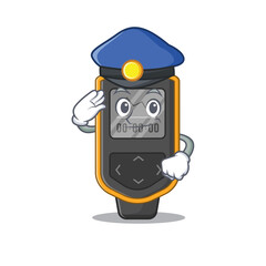 Wall Mural - A handsome Police officer cartoon picture of dive computer with a blue hat