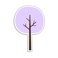 Sticker - Isolated colored tree icon