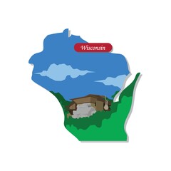 Canvas Print - Wisconsin state map