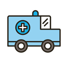 Wall Mural - ambulance car vehicle line and fill style icon